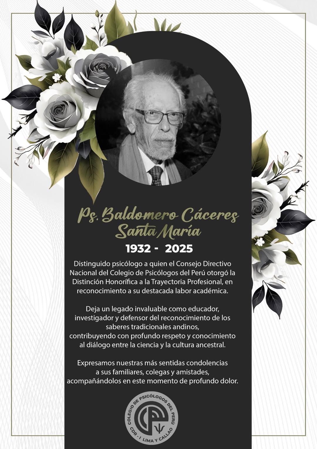 Baldomero Caceres Santa Maria 1932-2025